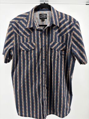 Gibson Trading Pearl Snap Short Sleeve Shirt Mens Paisley Western Size Large